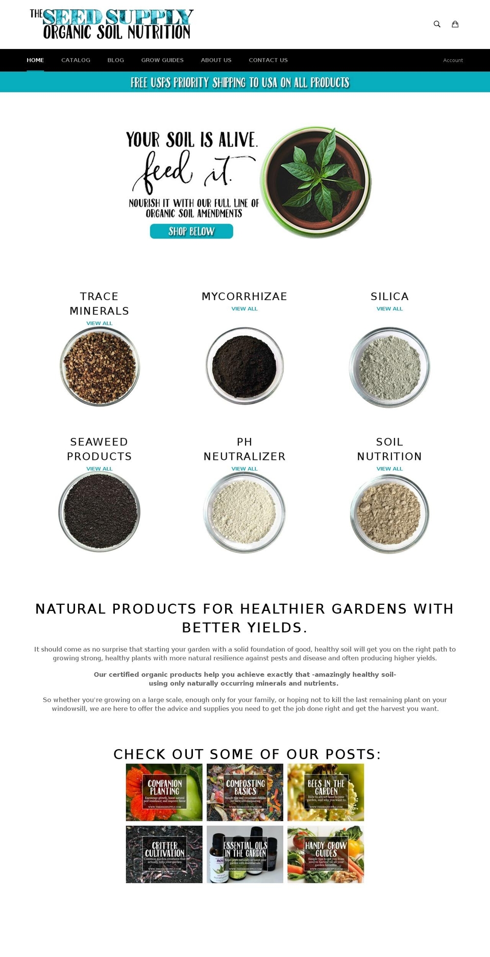 theseedsupply.com shopify website screenshot