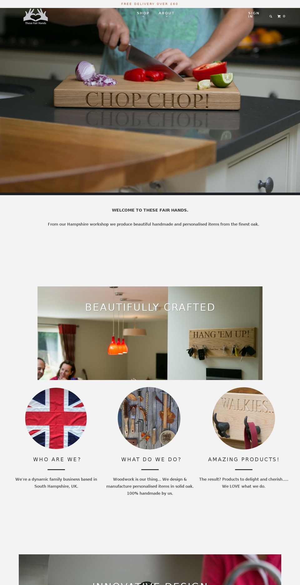 thesefairhands.com shopify website screenshot