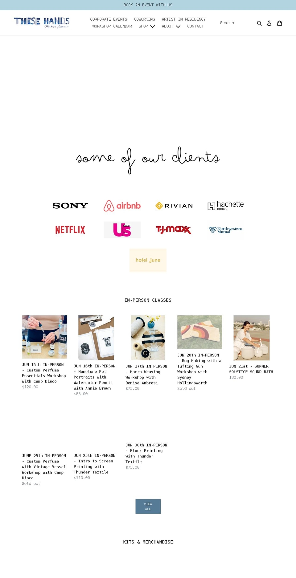 thesehandscollective.com shopify website screenshot