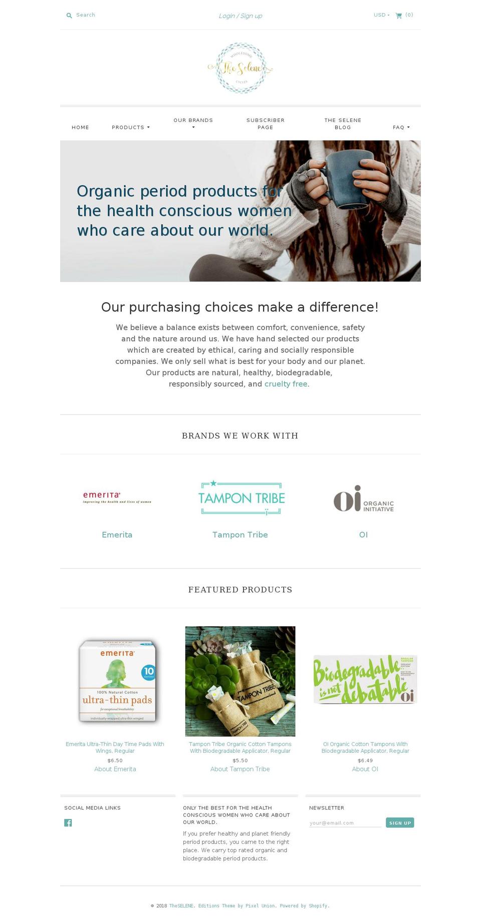 theselene.com — Shopify storefront screenshot