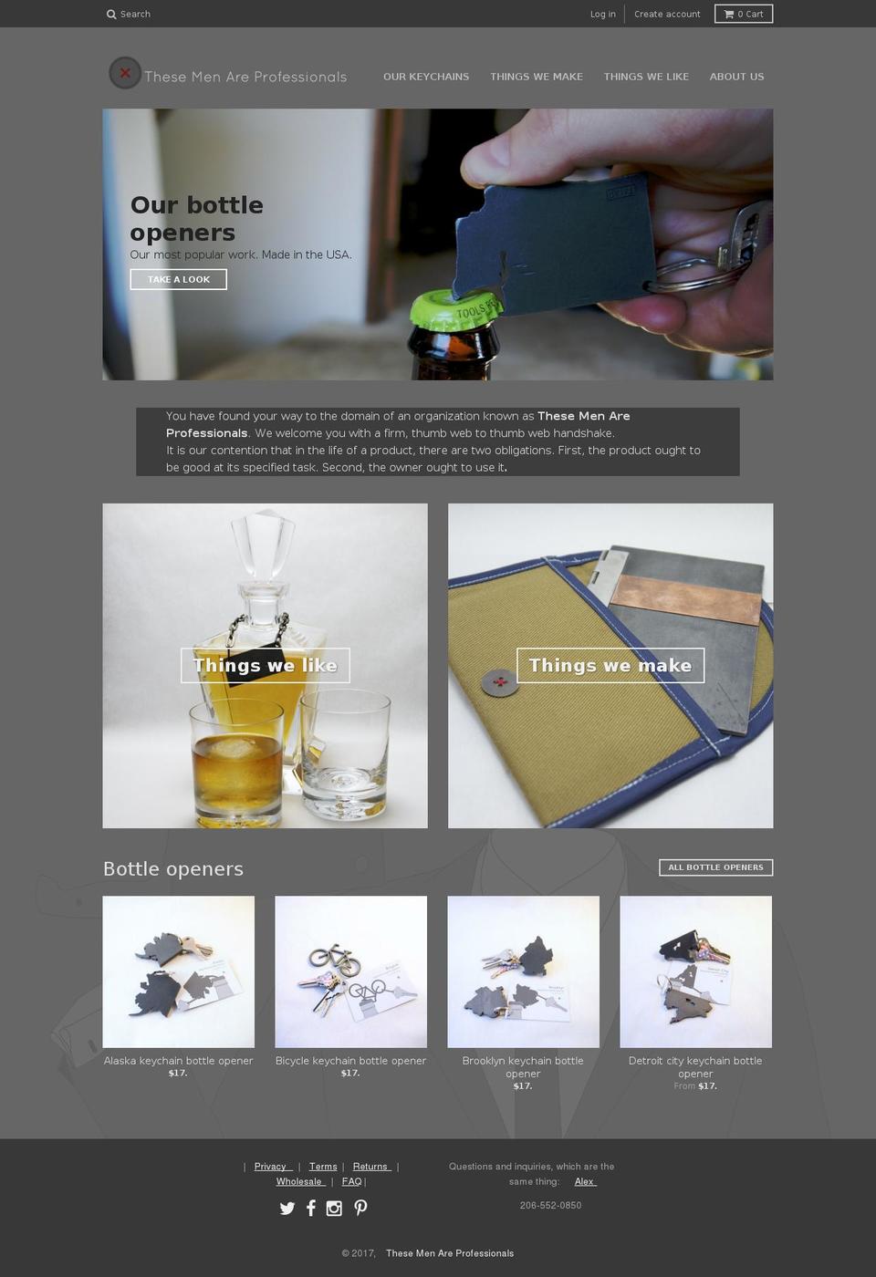 thesemenareprofessionals.com shopify website screenshot