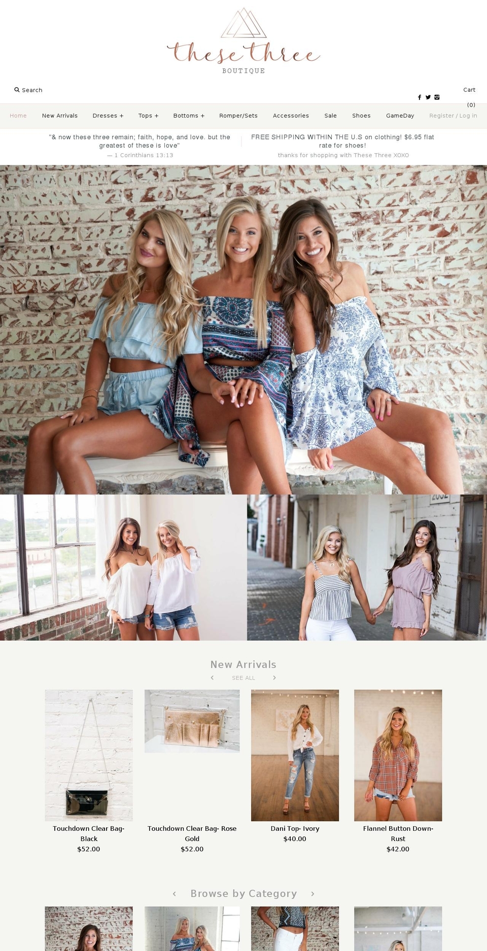 thesethreeboutique.com shopify website screenshot