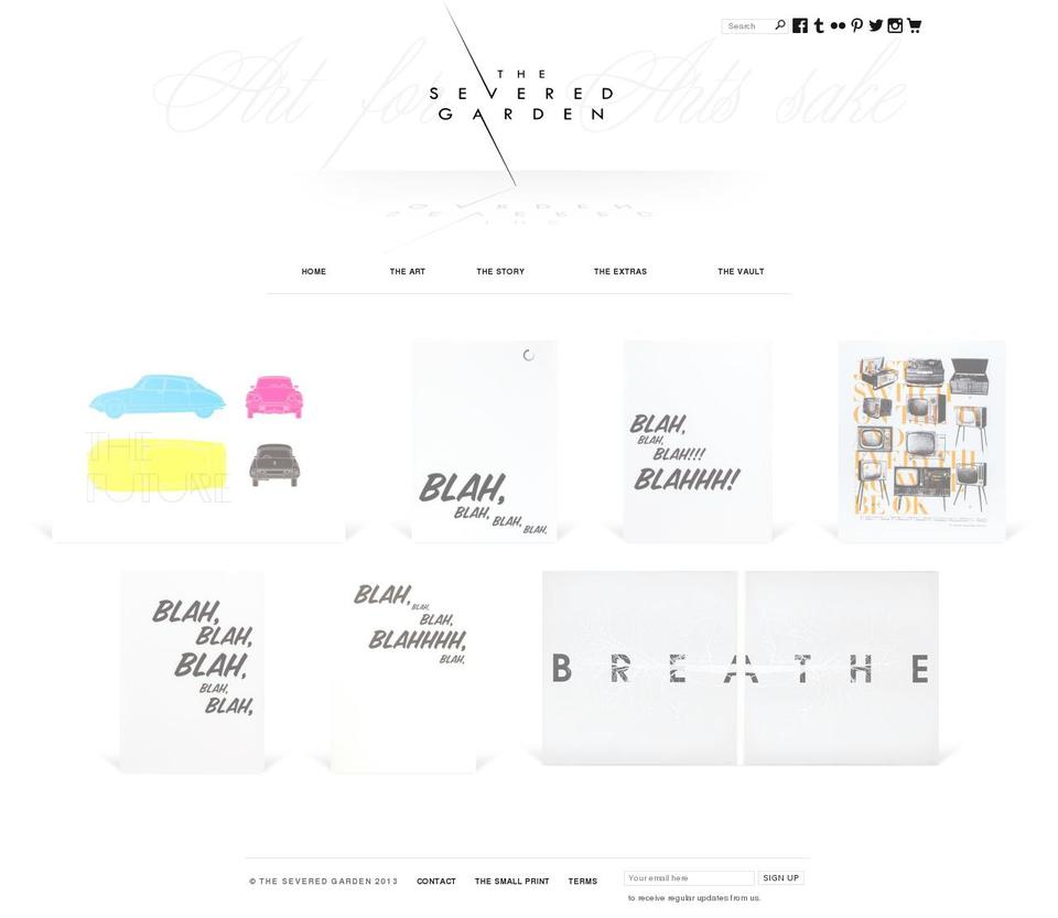 theseveredgarden.com shopify website screenshot