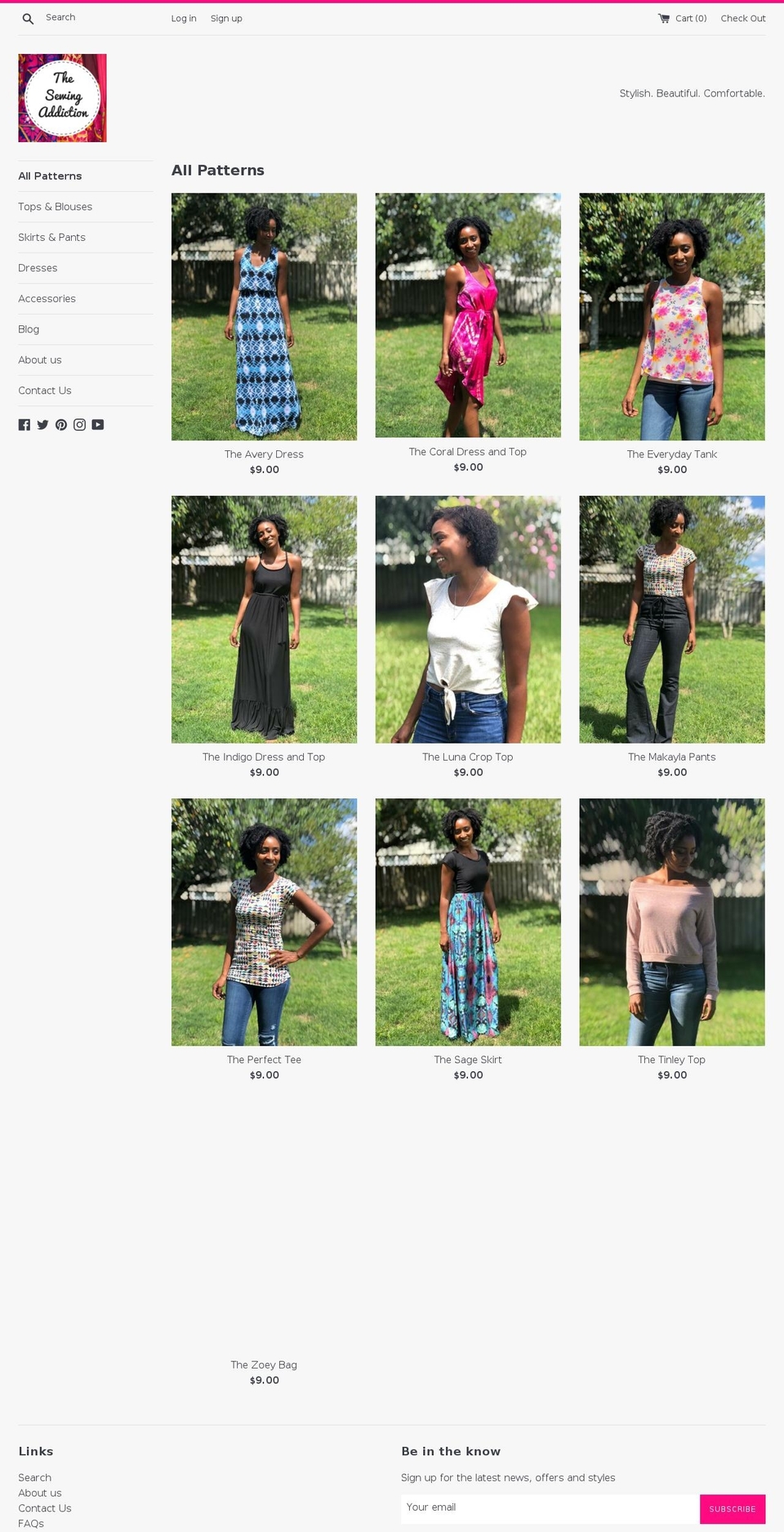 thesewingaddiction.com — Shopify storefront screenshot