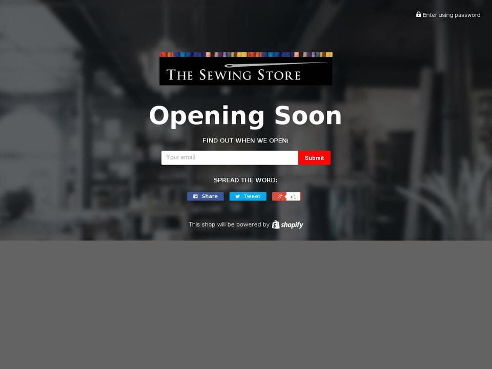 thesewingstore.biz shopify website screenshot