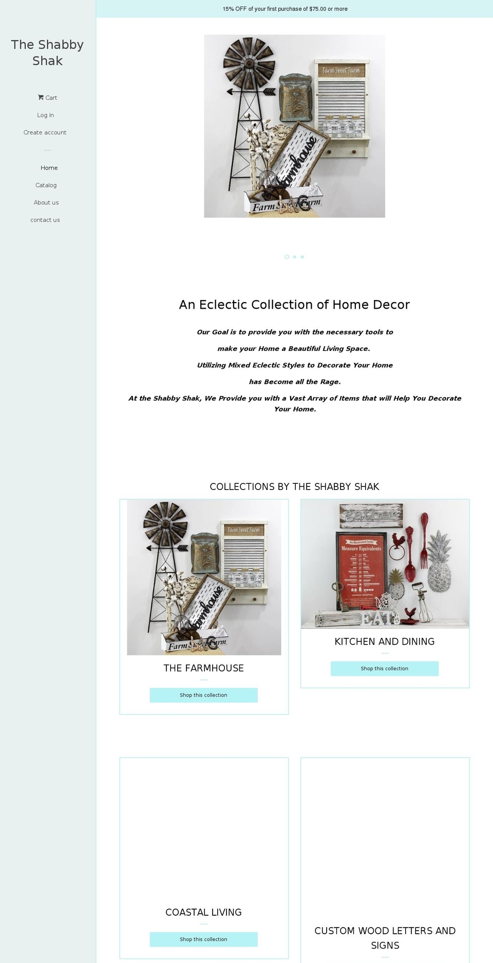 theshabbyshak.com — Shopify storefront screenshot
