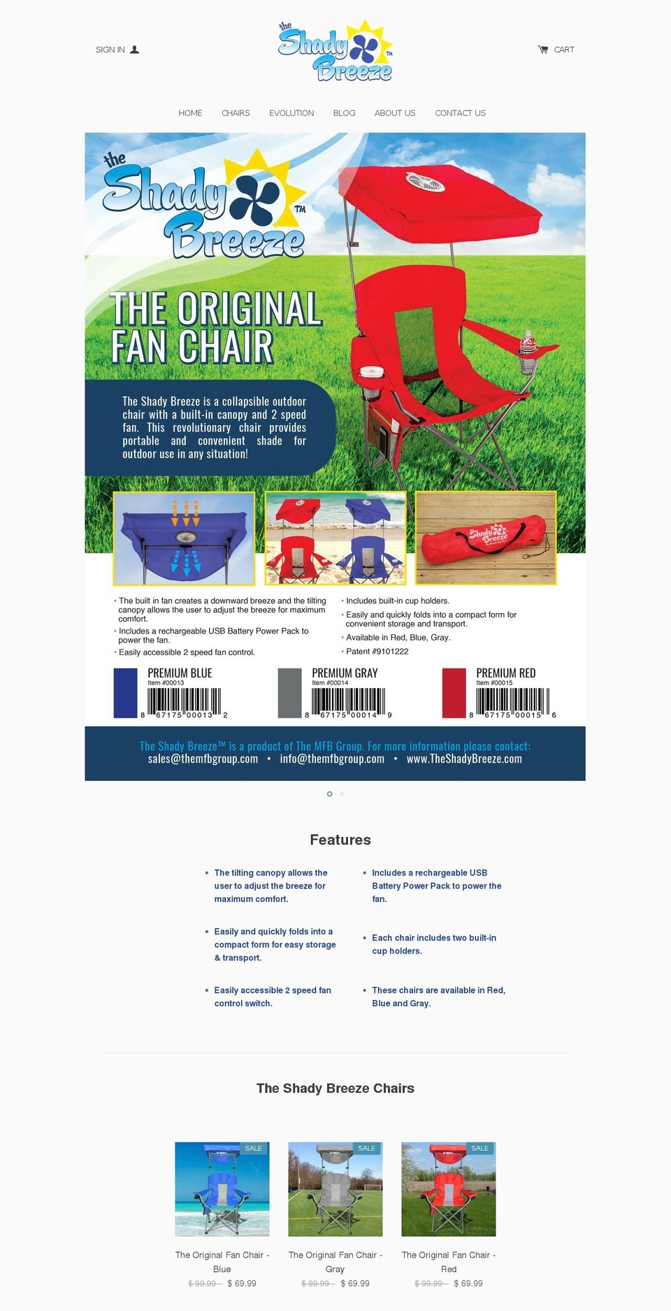 theshadybreeze.com shopify website screenshot