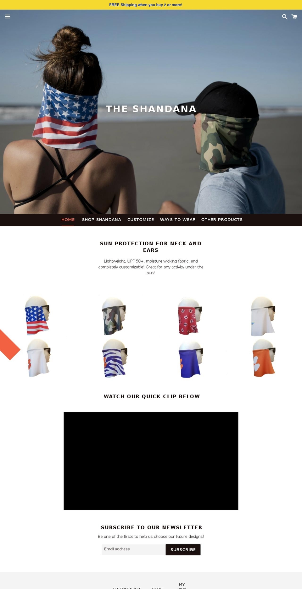 theshandana.com shopify website screenshot