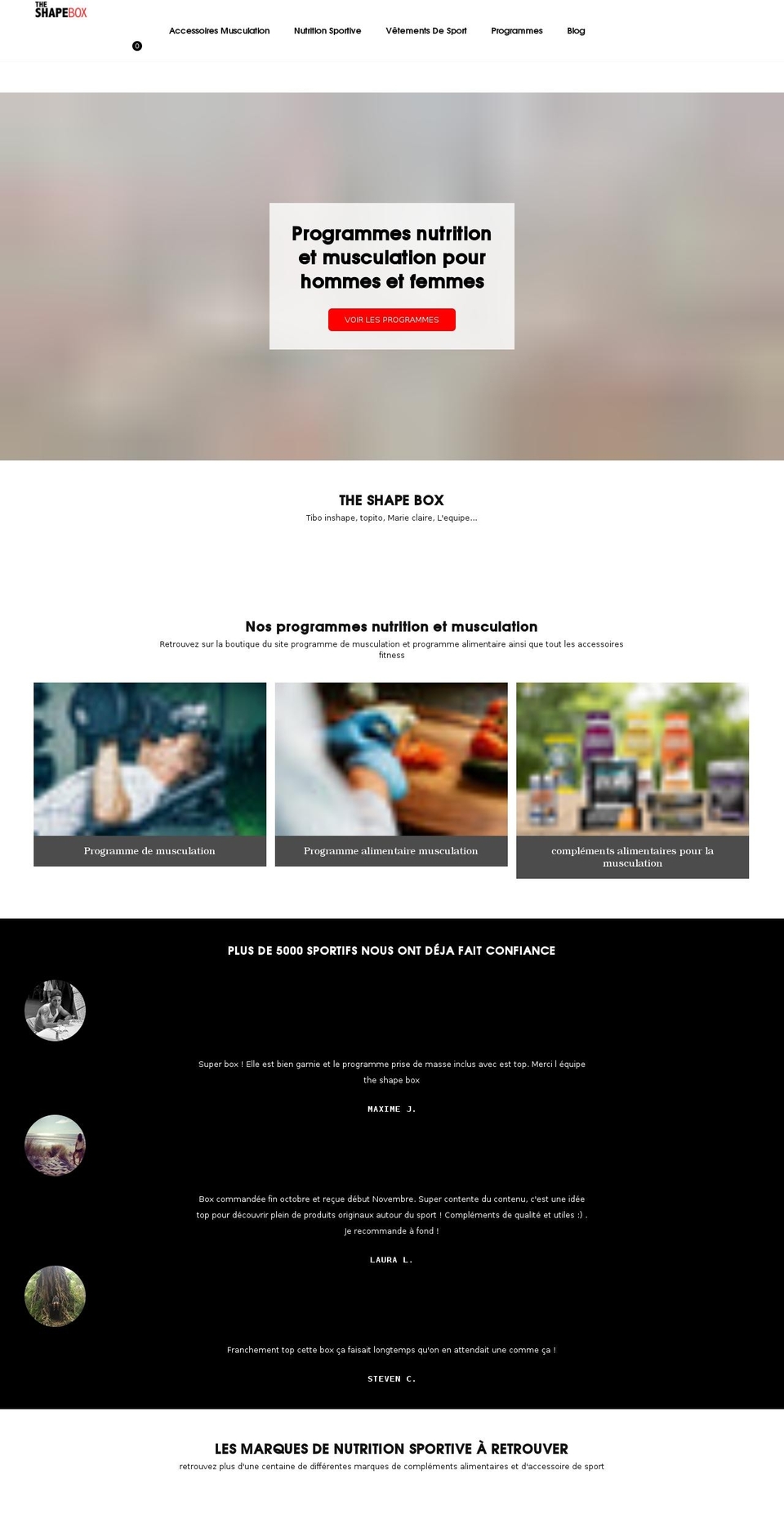 theshapebox.com — Shopify storefront screenshot
