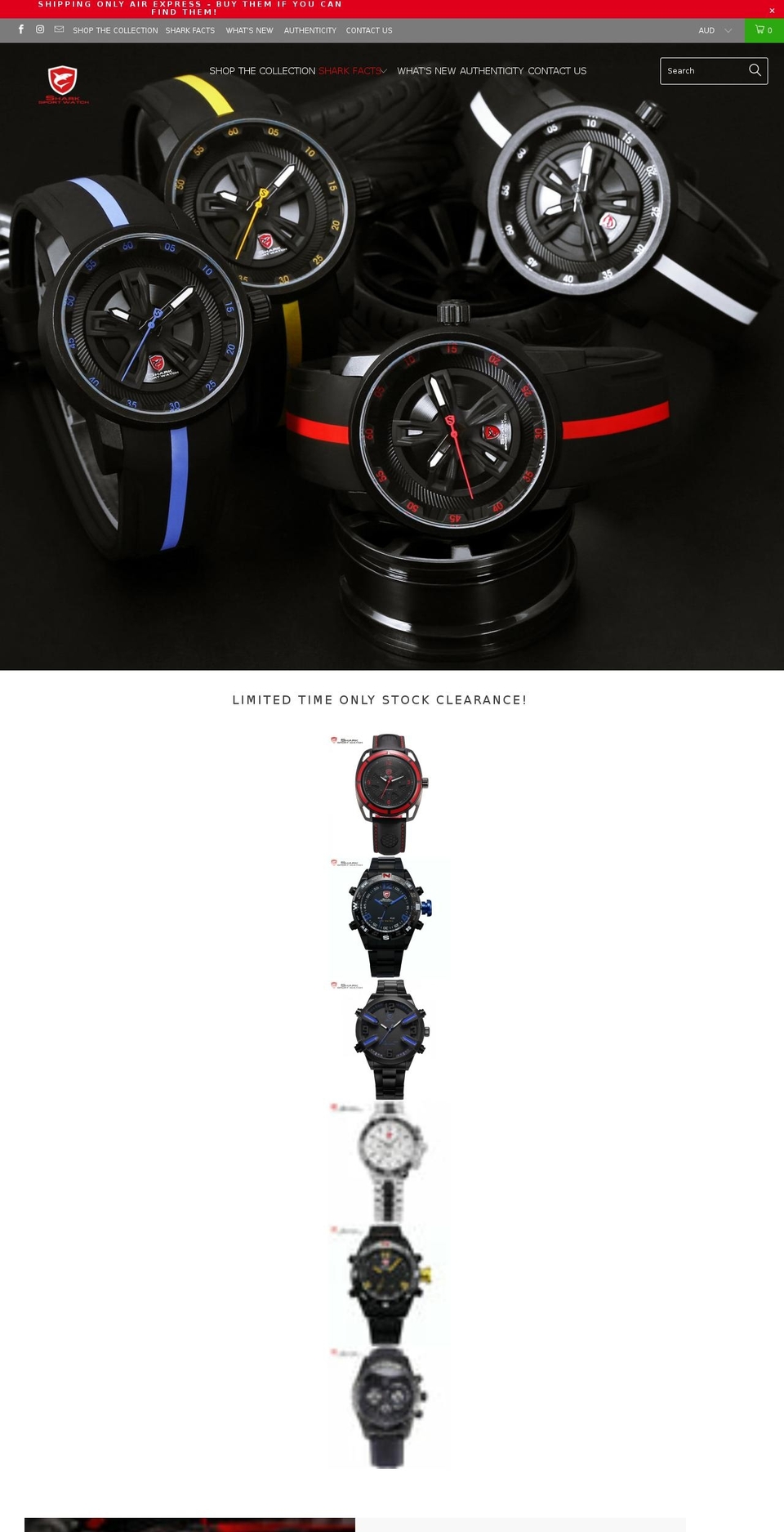 thesharkwatchcompany.com shopify website screenshot