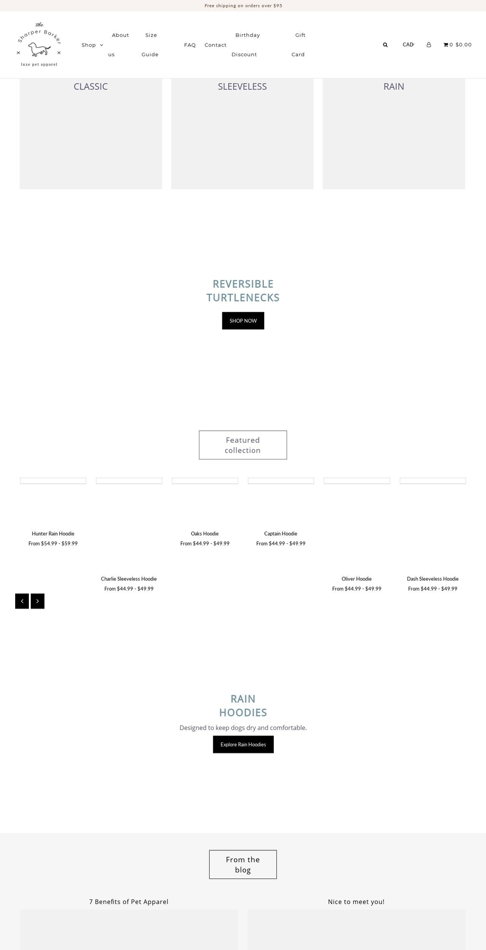 thesharperbarker.com shopify website screenshot