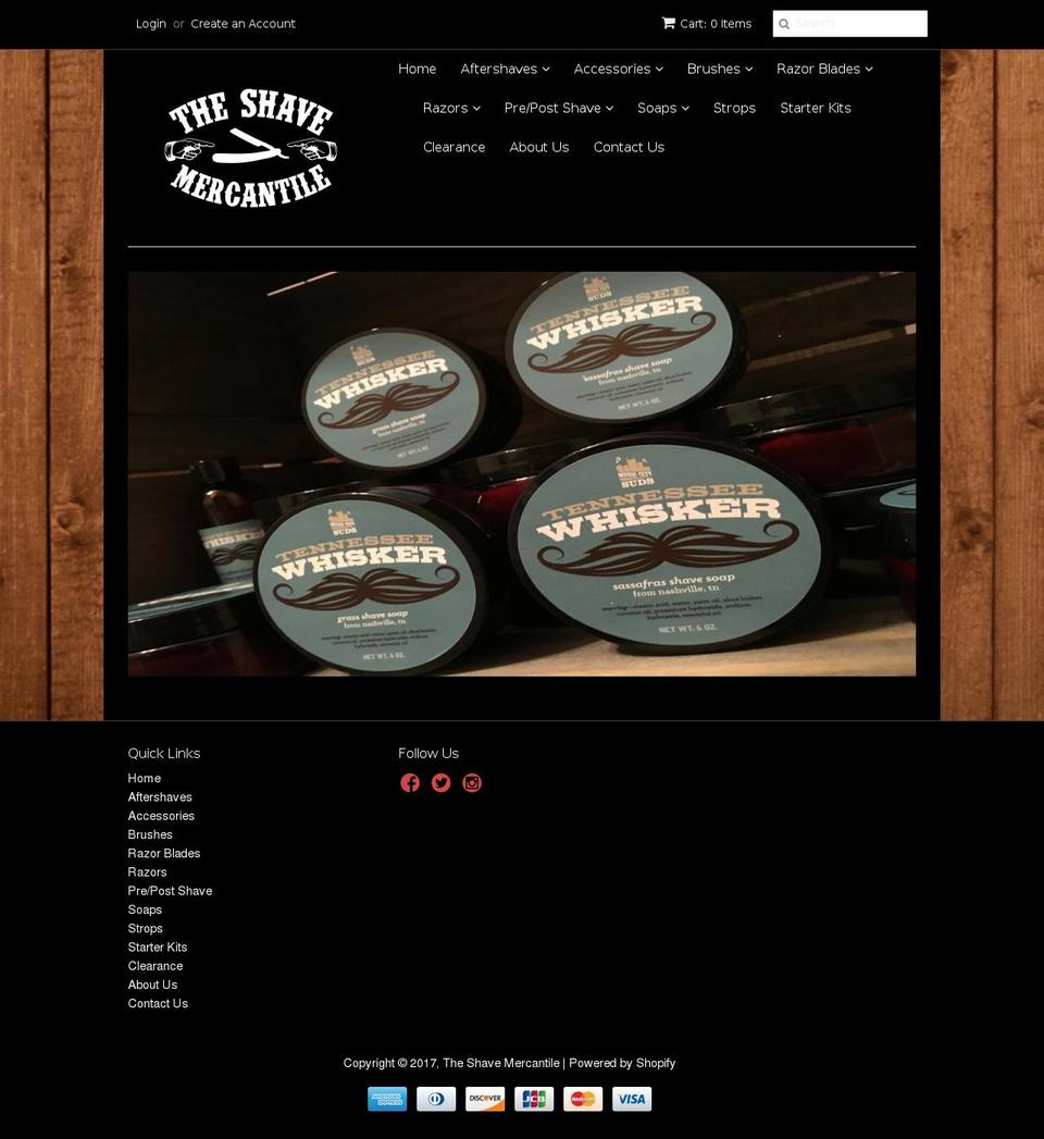 theshavemercantile.com shopify website screenshot