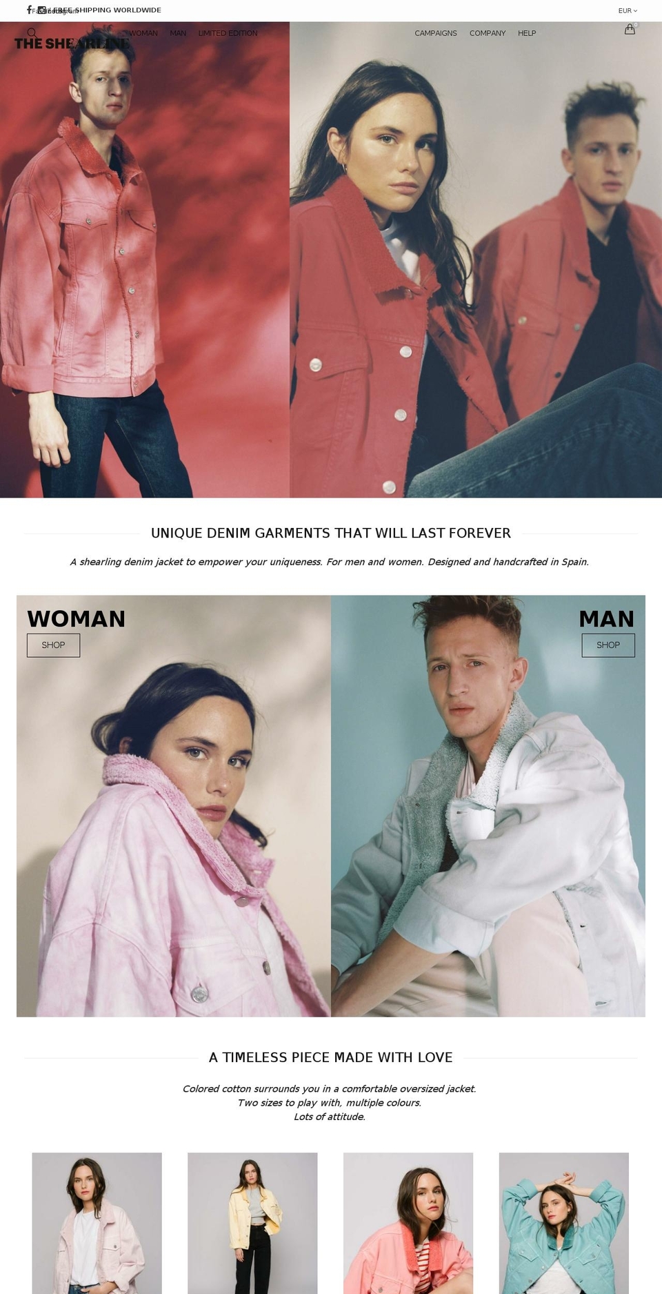 theshearline.com shopify website screenshot