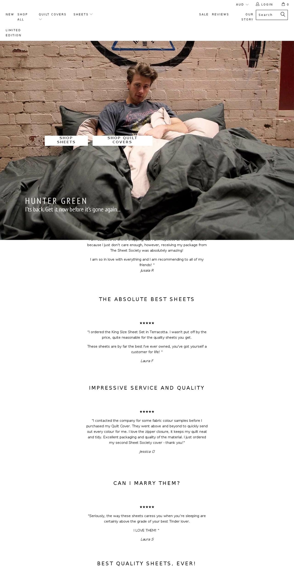 JULY edit Shopify theme site example thesheetsociety.com