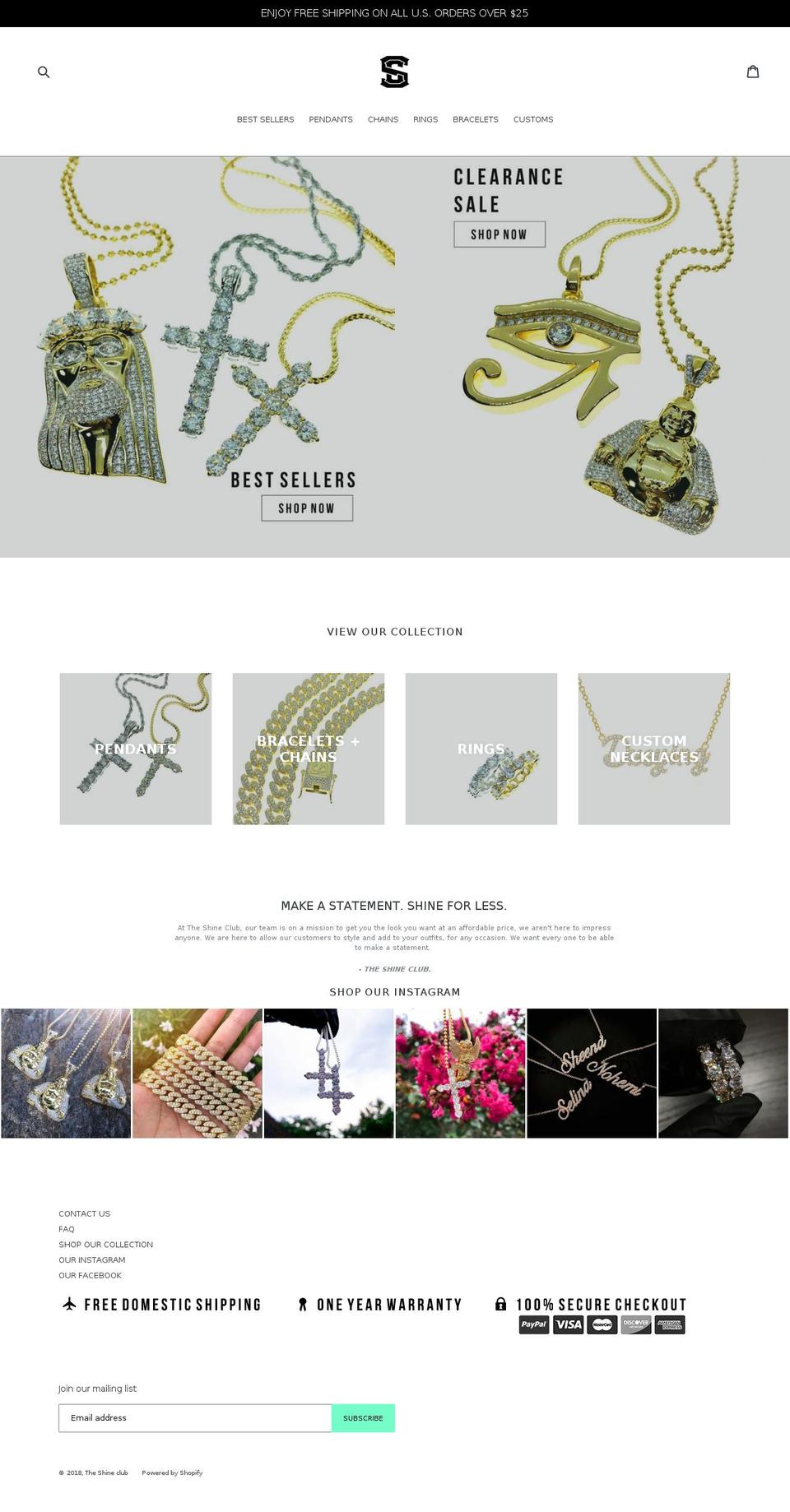 theshineclub.com — Shopify storefront screenshot