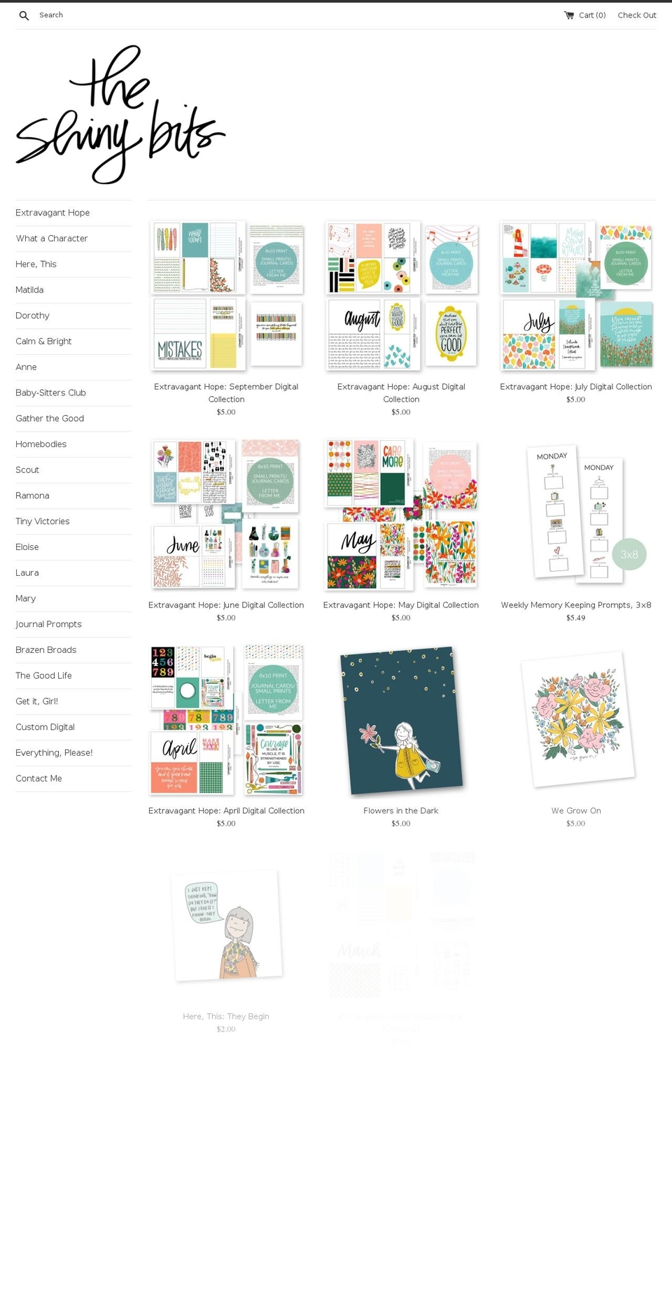 theshinybits.com shopify website screenshot