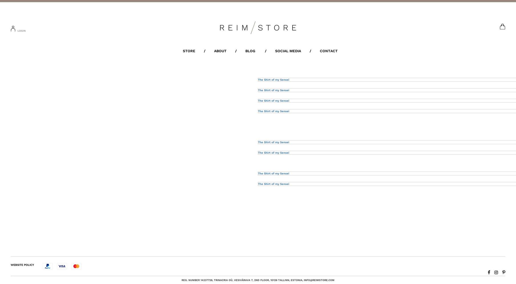 theshirtofmysensei.com — Shopify storefront screenshot