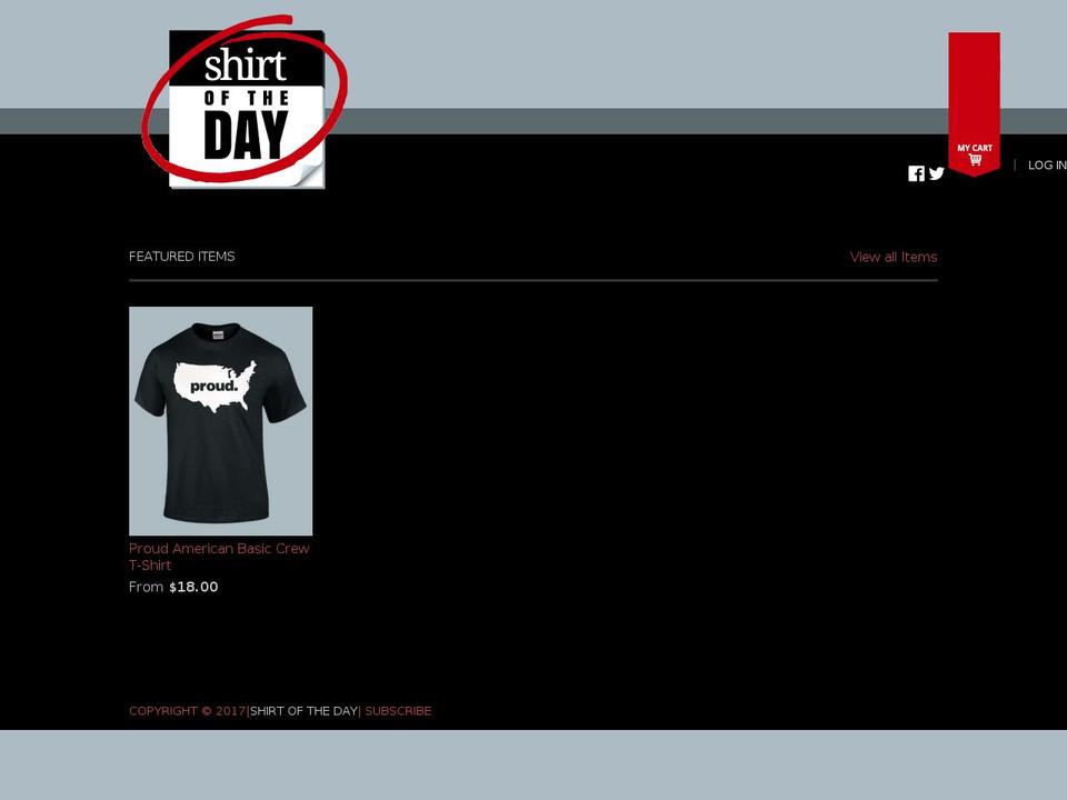 theshirtoftheday.com shopify website screenshot