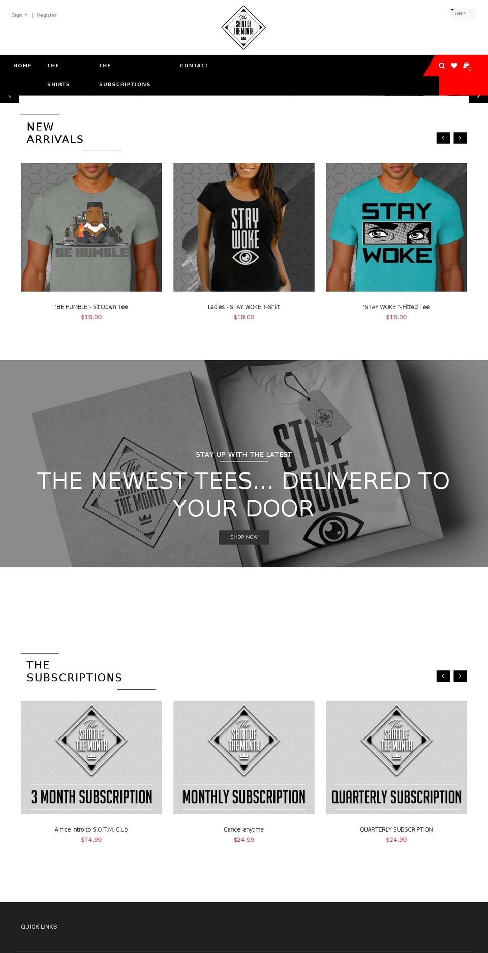 theshirtofthemonth.com — Shopify storefront screenshot