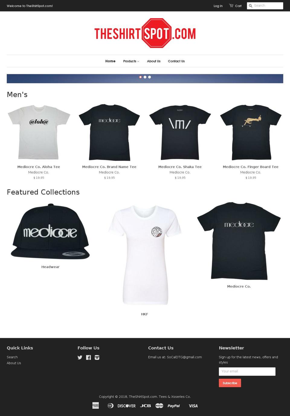 theshirtspot.com — Shopify storefront screenshot
