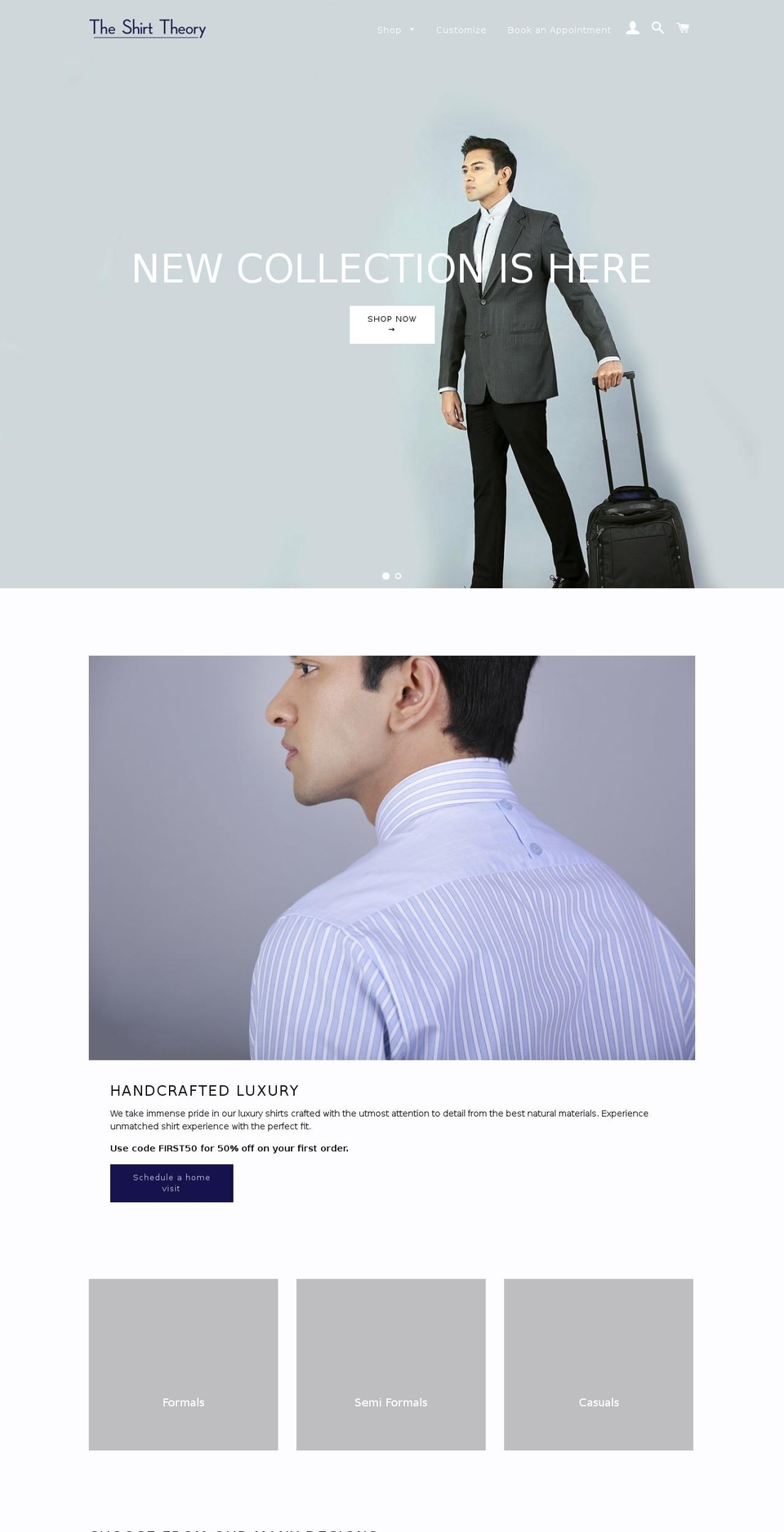 theshirttheory.com — Shopify storefront screenshot