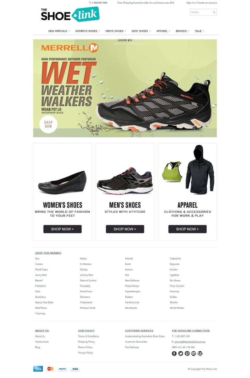 theshoelink.com.au shopify website screenshot