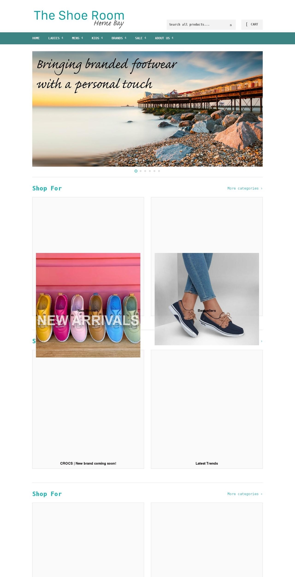 theshoeroomhernebay.co.uk shopify website screenshot