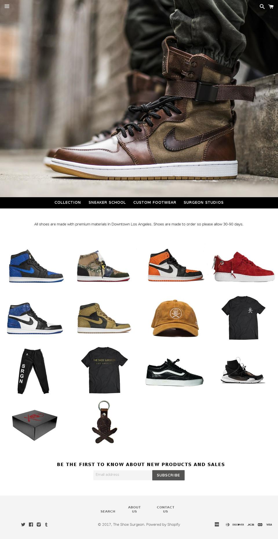 theshoesurgeon.com shopify website screenshot