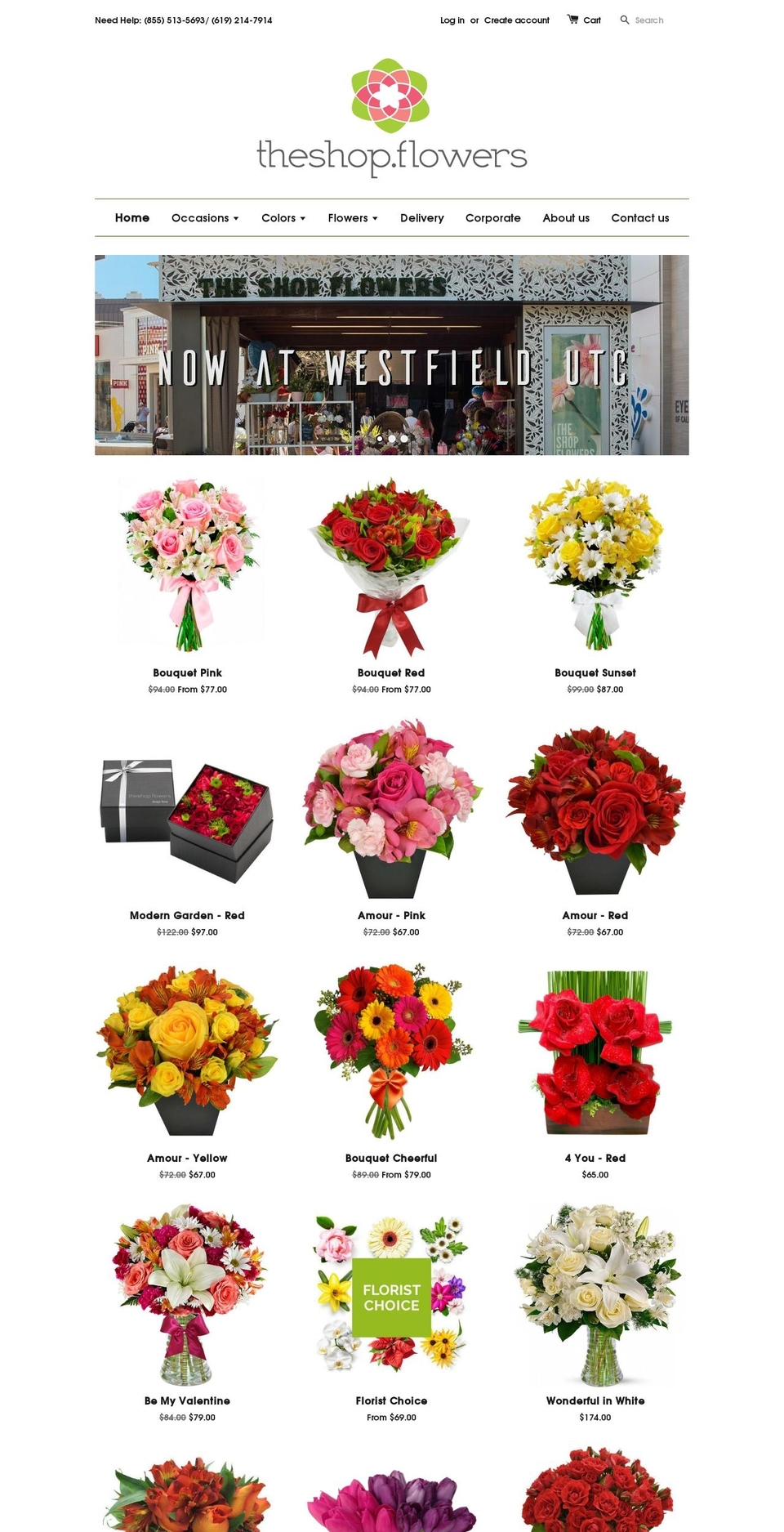 theshop.flowers shopify website screenshot