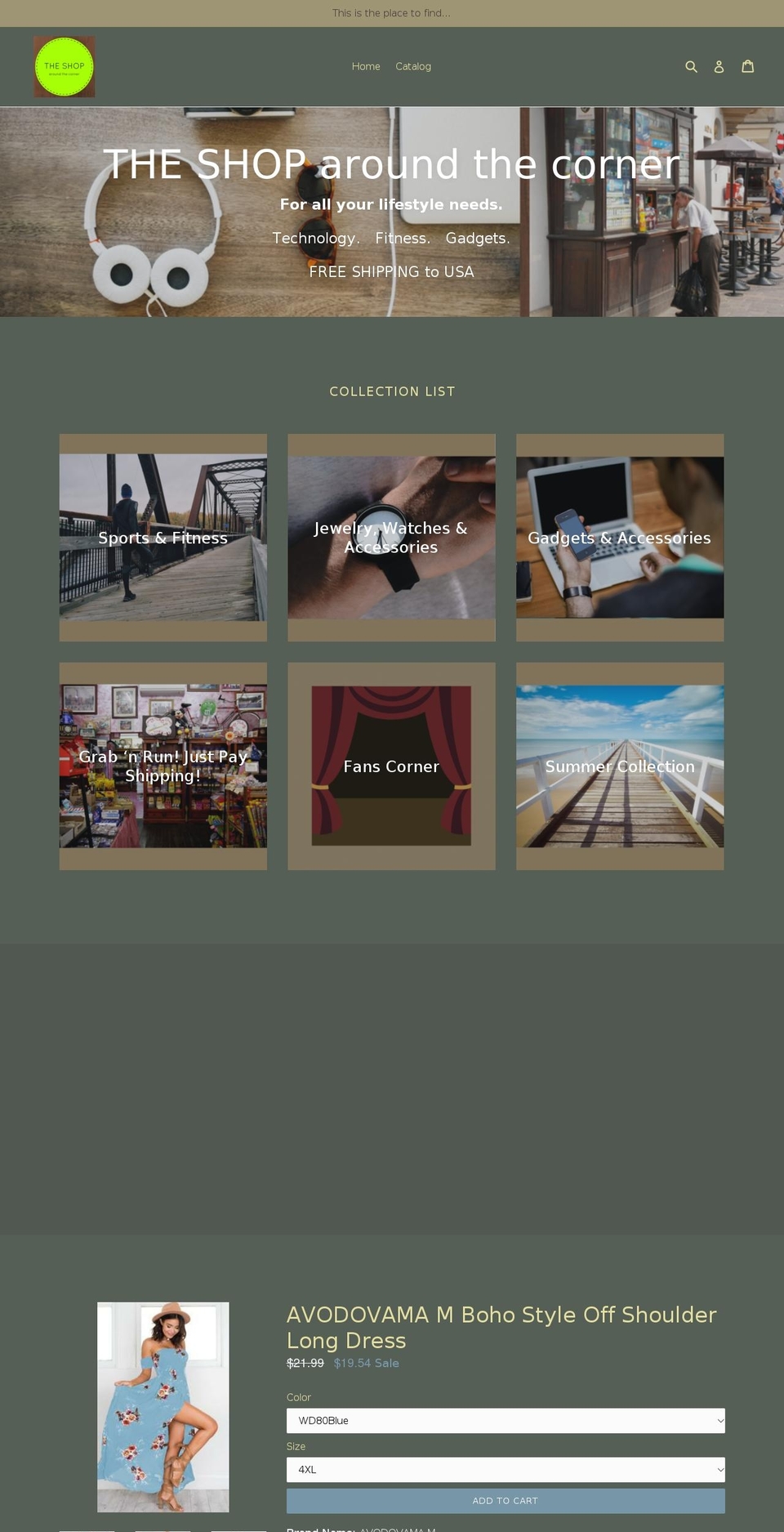 theshoparoundthecorner.net shopify website screenshot