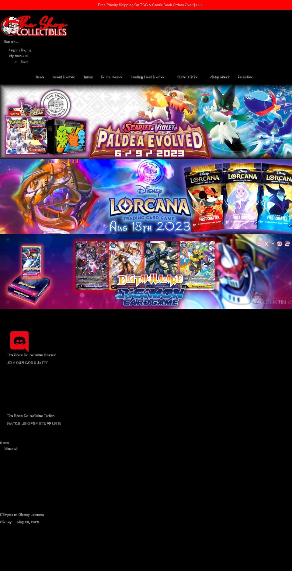 theshopcollectibles.com shopify website screenshot