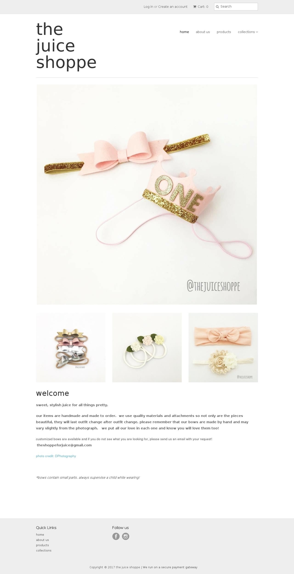 theshoppeforjuice.com shopify website screenshot