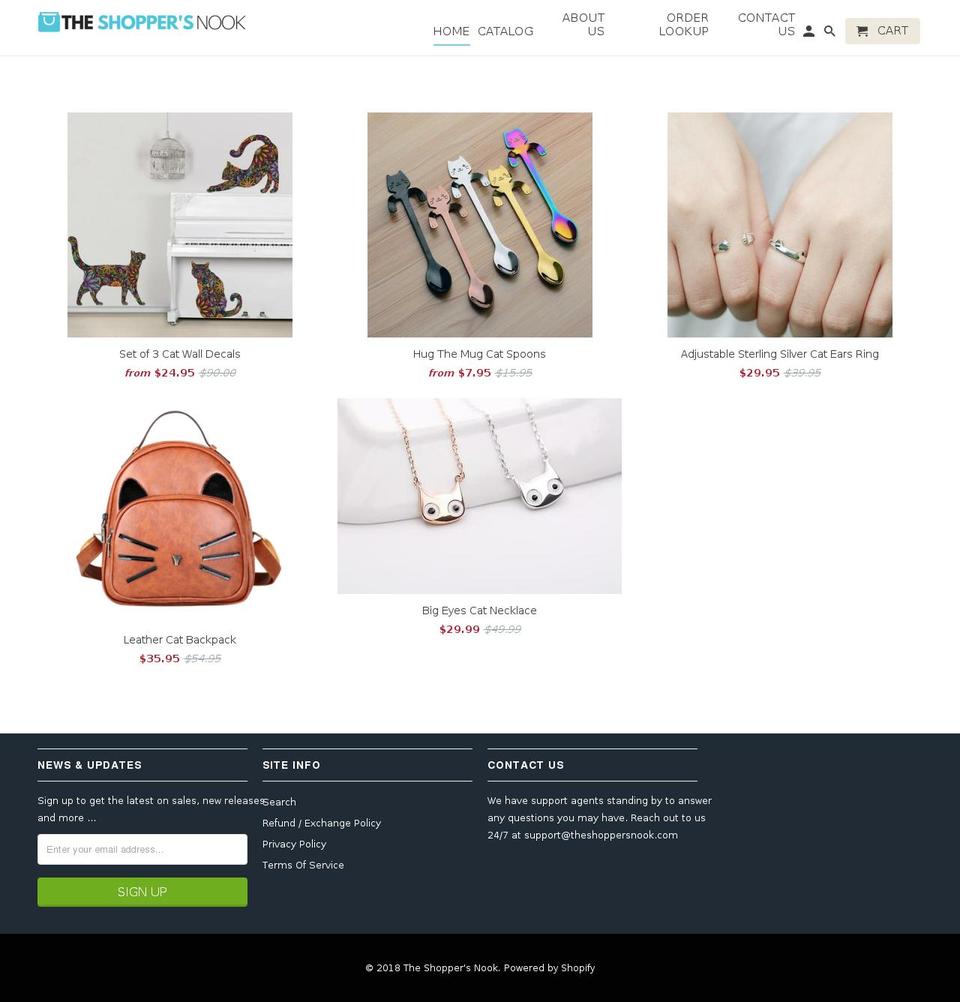 theshoppersnook.com — Shopify storefront screenshot