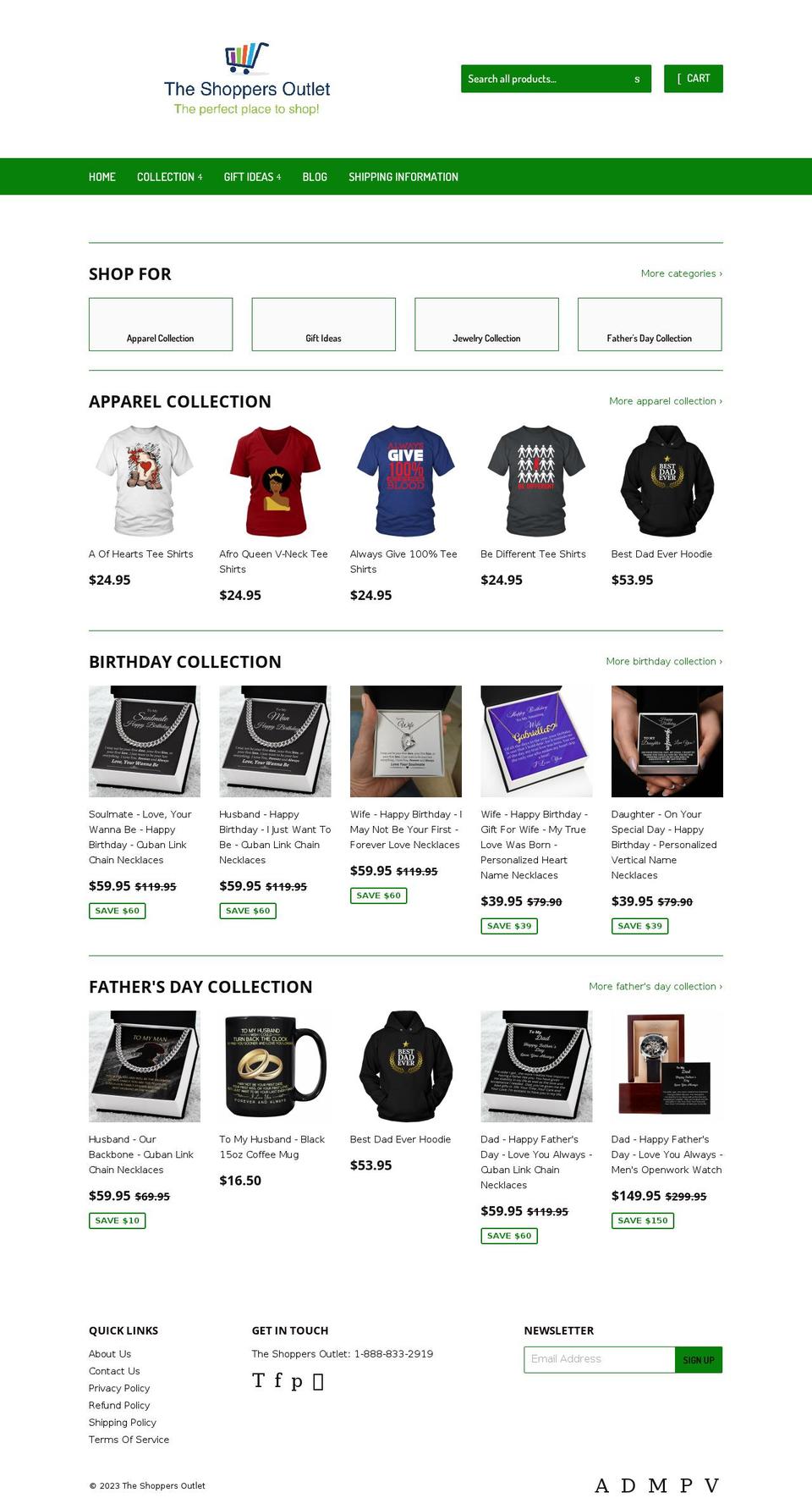 theshoppersoutlet.com shopify website screenshot