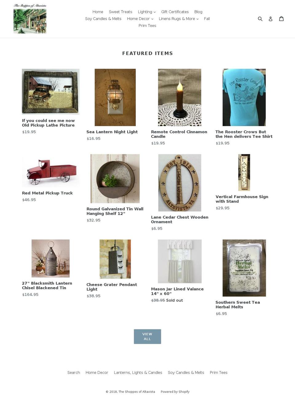 theshoppesofaltavista.com — Shopify storefront screenshot