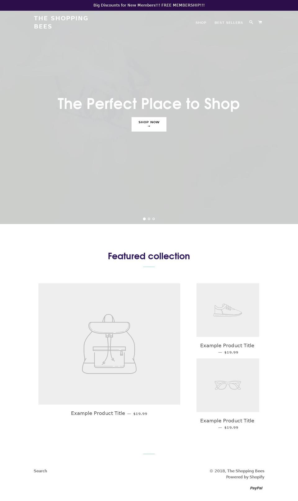 theshoppingbees.com — Shopify storefront screenshot