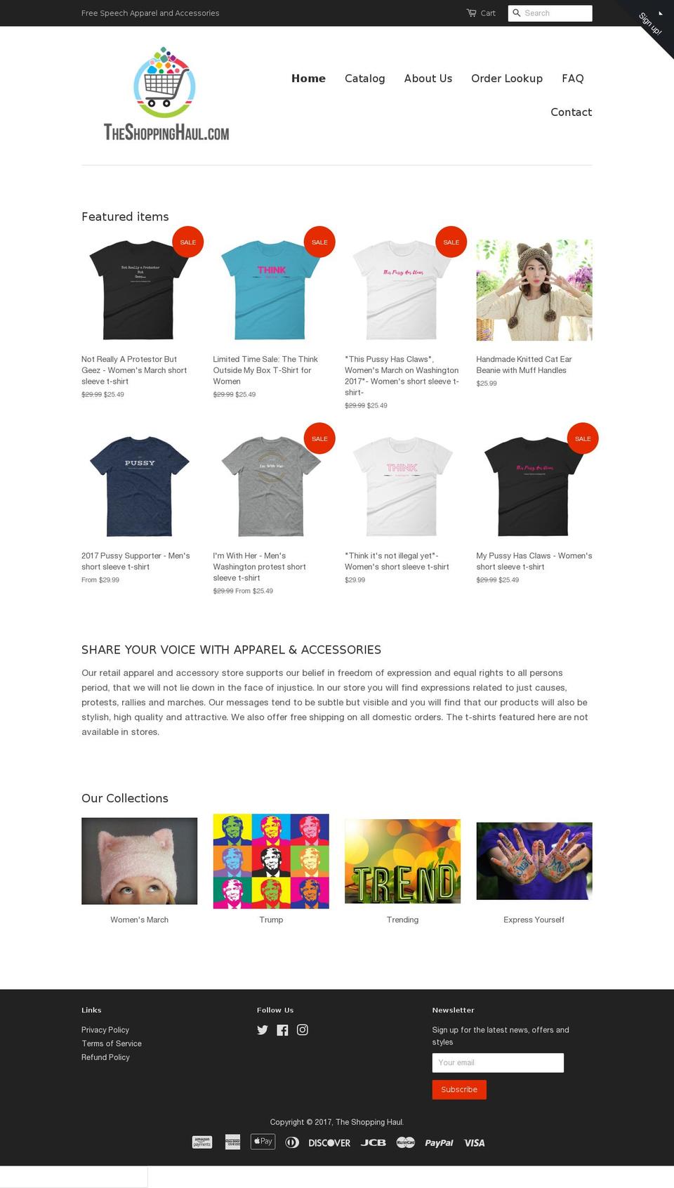 theshoppinghaul.com shopify website screenshot