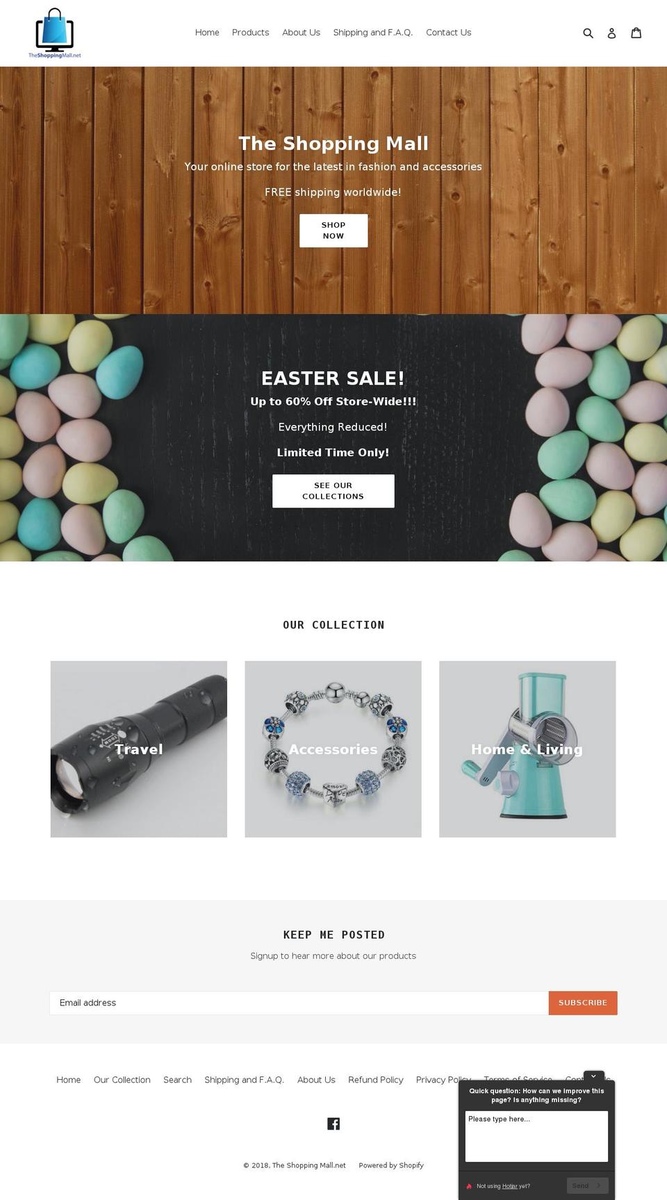theshoppingmall.net shopify website screenshot
