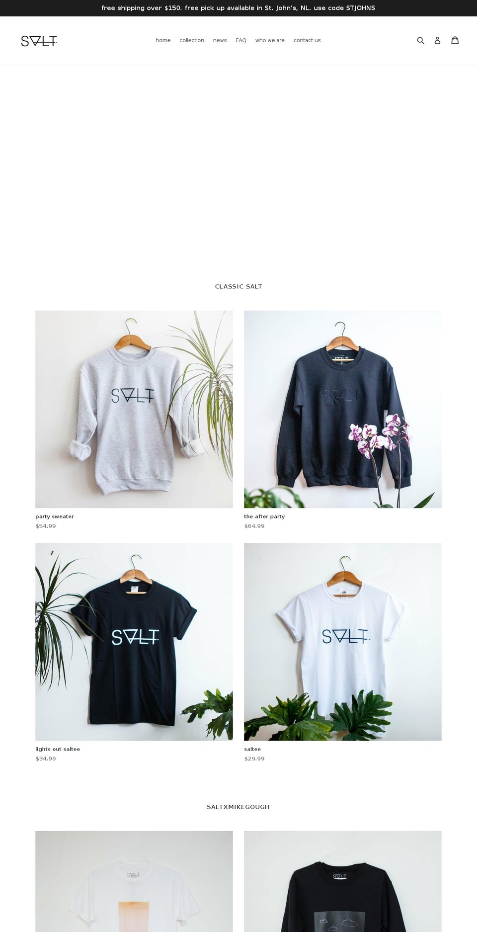 theshopsalt.com shopify website screenshot