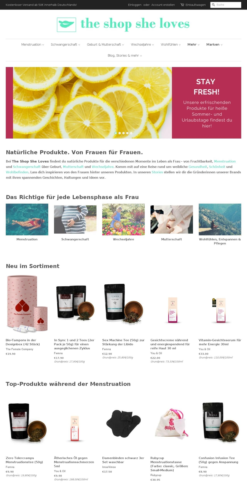 theshopsheloves.com — Shopify storefront screenshot