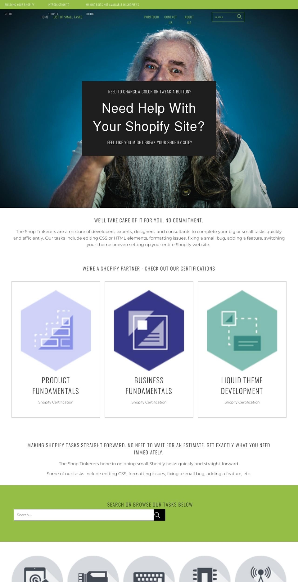 theshoptinkerers.com — Shopify storefront screenshot