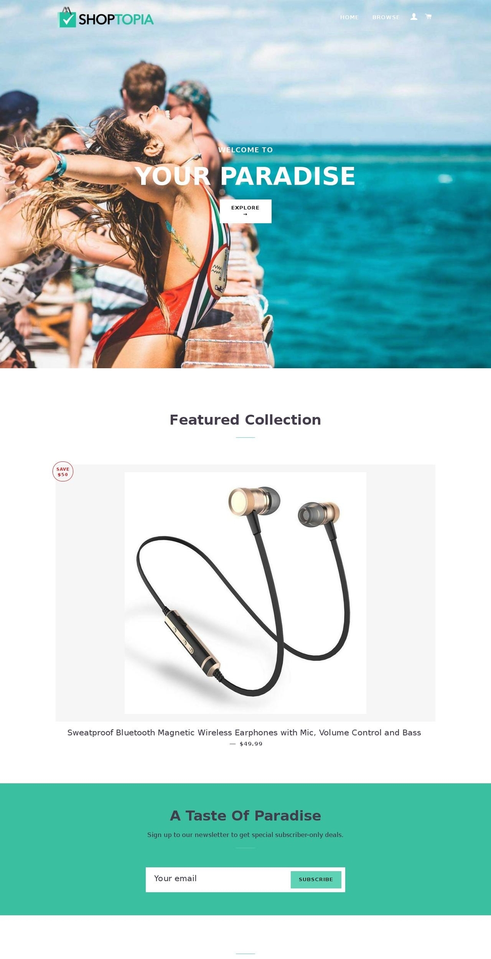 theshoptopia.com — Shopify storefront screenshot