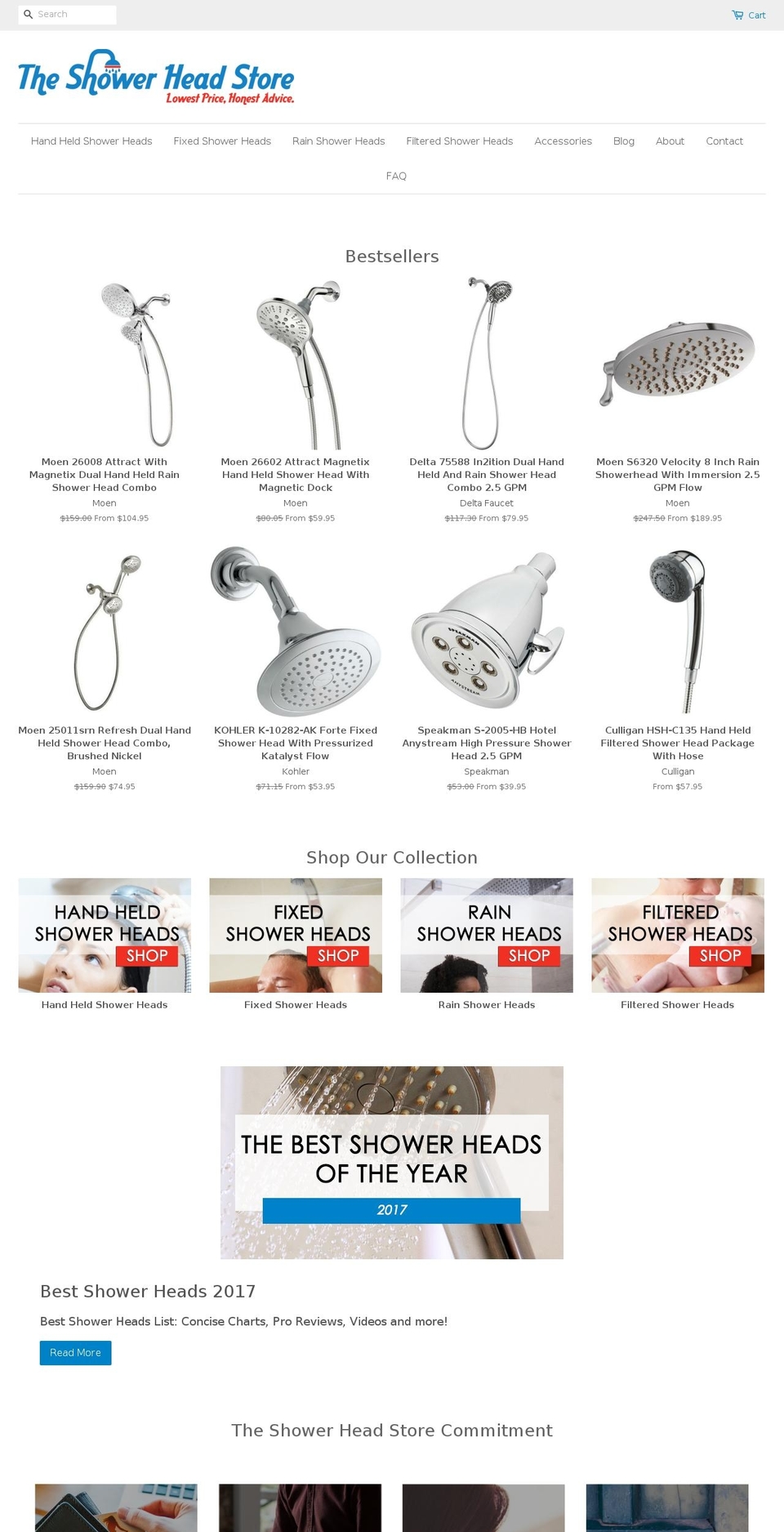 theshowerheadstore.com shopify website screenshot