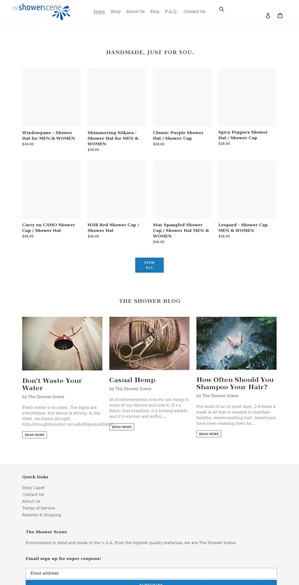 theshowerscene.com shopify website screenshot