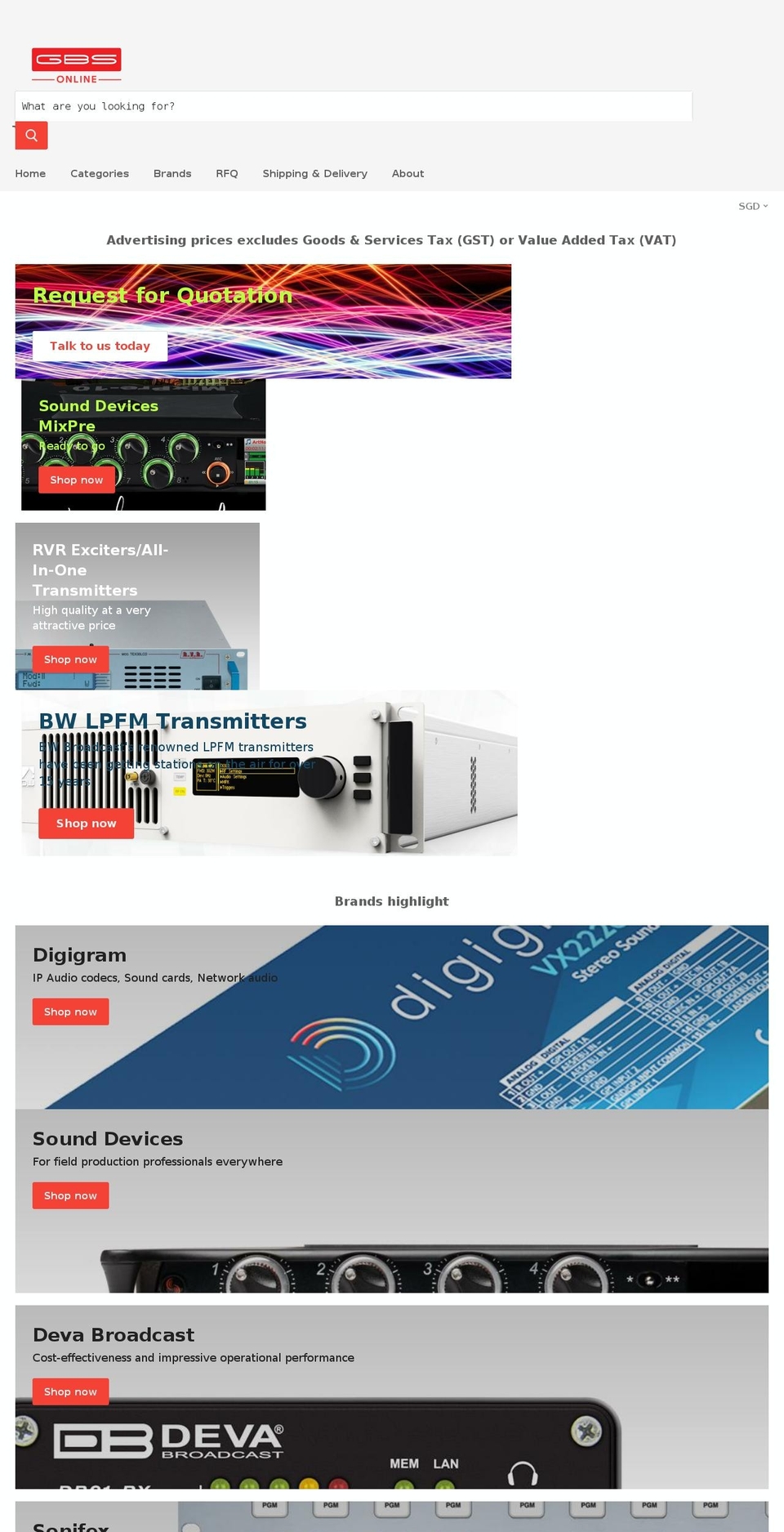 theshowsolutions.com — Shopify storefront screenshot