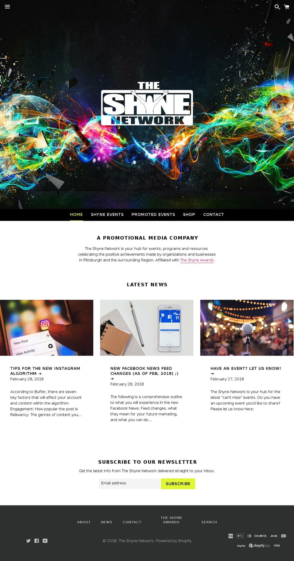 theshynenetwork.org shopify website screenshot