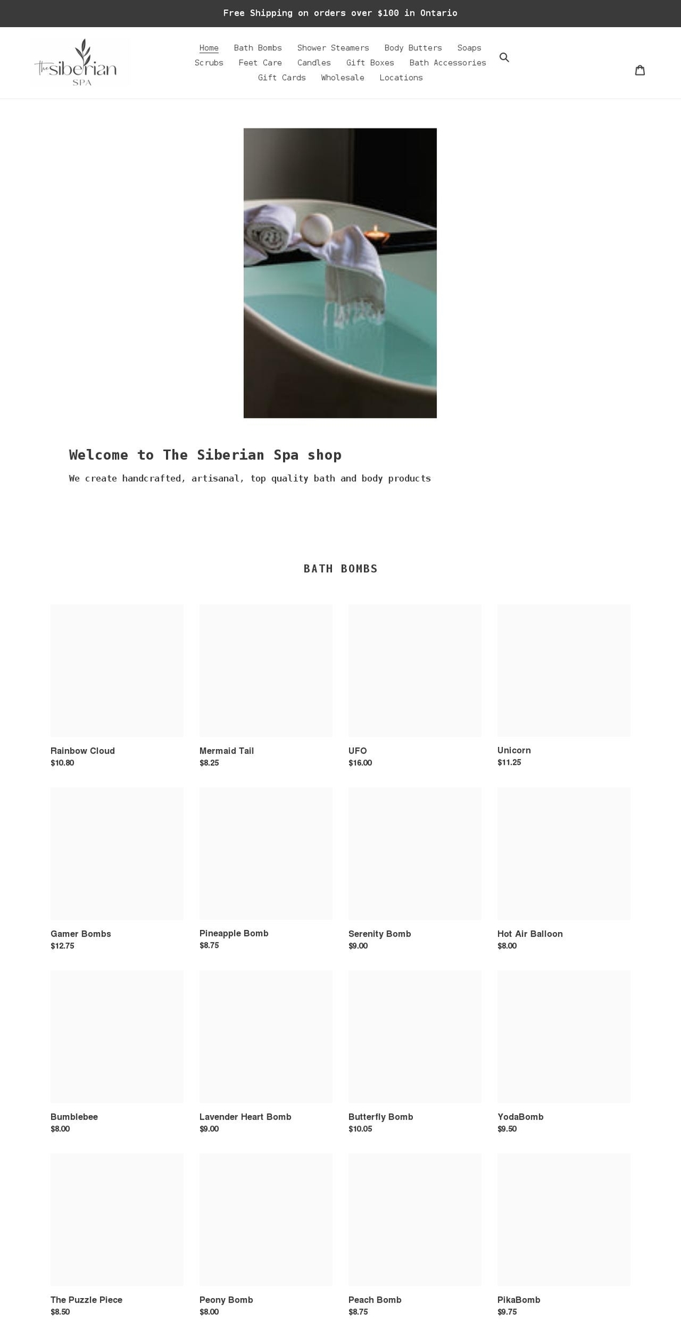 thesiberianspa.com shopify website screenshot