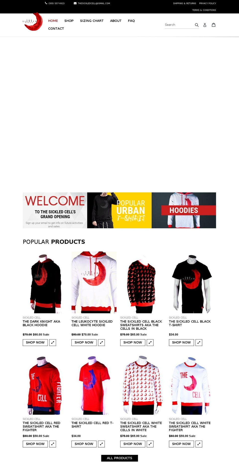 thesickledcell.com — Shopify storefront screenshot