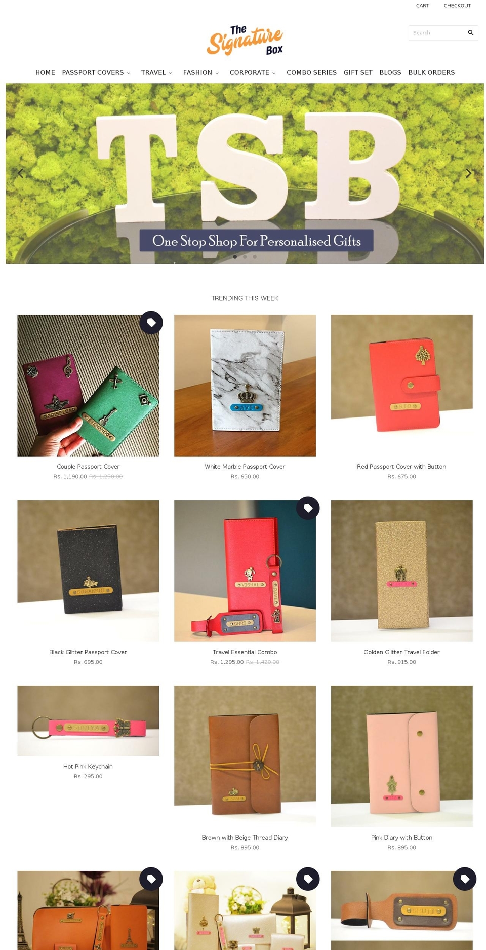 thesignaturebox.com shopify website screenshot