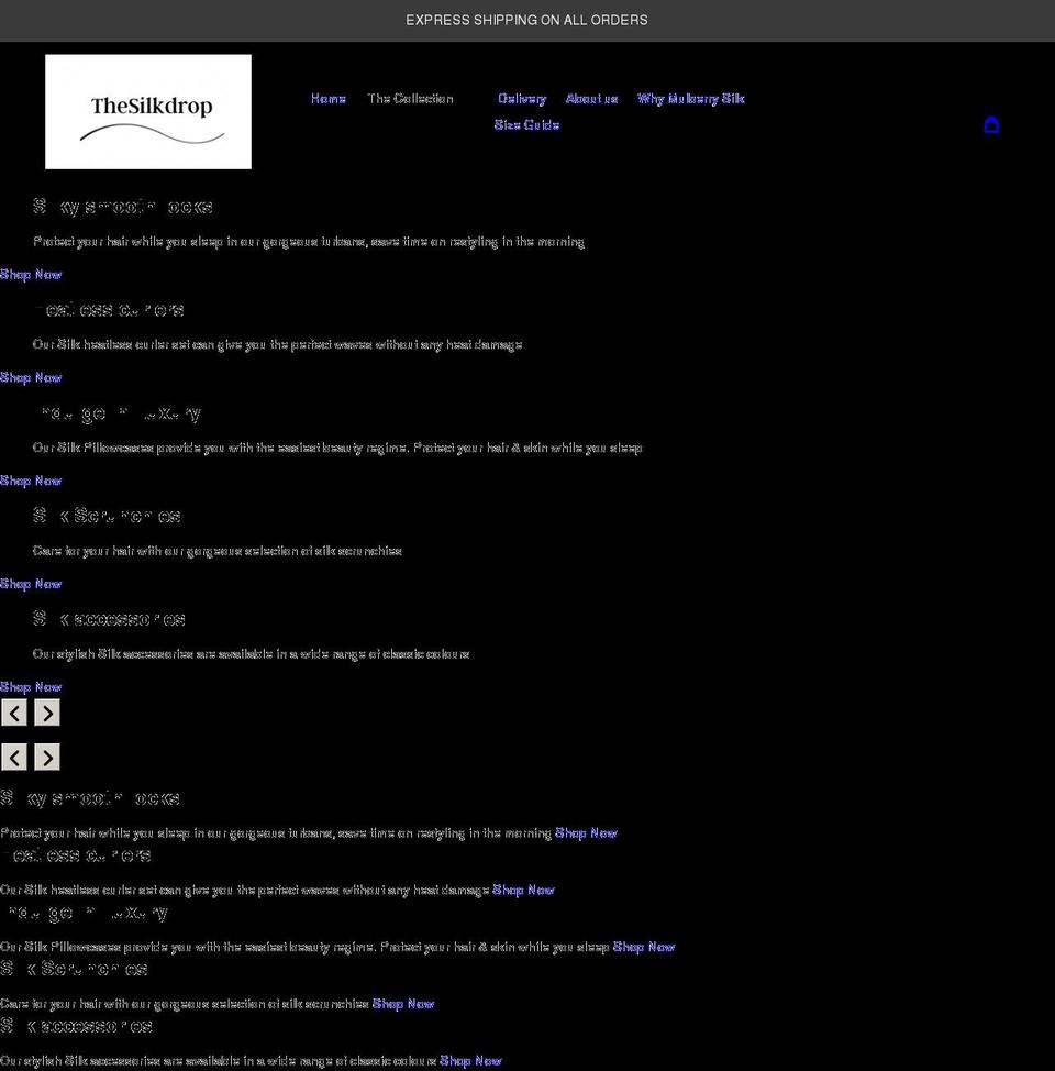 thesilkdrop.com shopify website screenshot